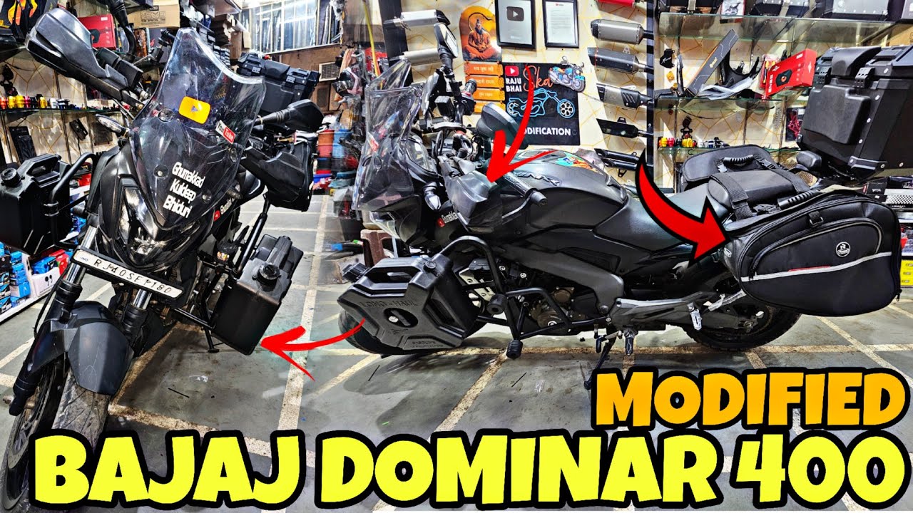 DOMINAR 400 Touring Ready Modification | Crash Guard | Top Box | Saddle Bags @rajubhaiskd