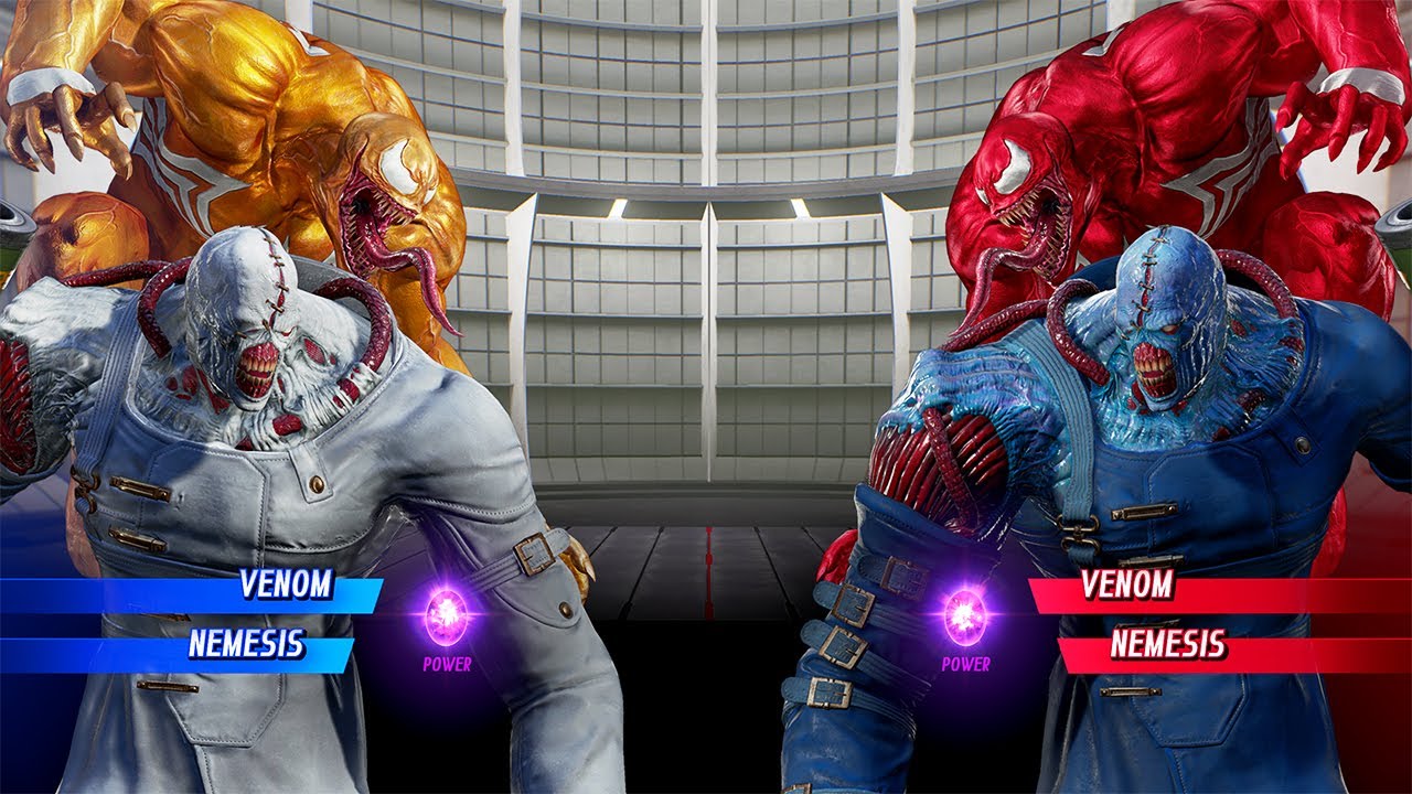 Yellow Venom & Nemesis vs Red Venom & Nemesis (Very Hard) - Marvel vs Capcom | 4K UHD Gameplay