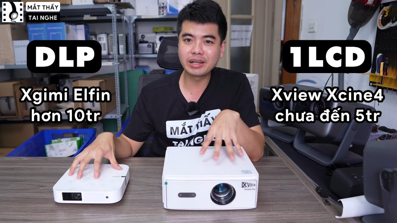 So sánh Xview Xcine4 pro với Xgimi Elfin, máy 5tr so với máy hơn 10tr, DLP so với LCD