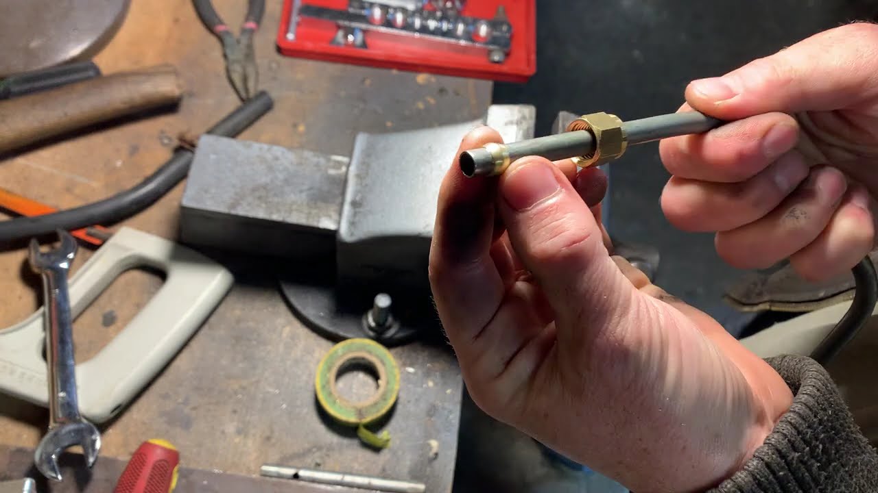 Easy way to safely join rubber hose onto fuel hard lines  - no flare tool needed ! ￼