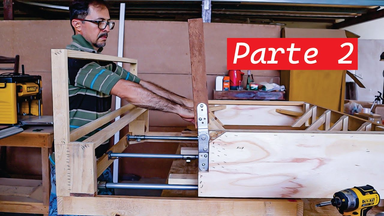 Terminei a ESTRUTURA  do SOFÁ CAMA / Finished the wooden STRUCTURE for SOFA BED - part 2