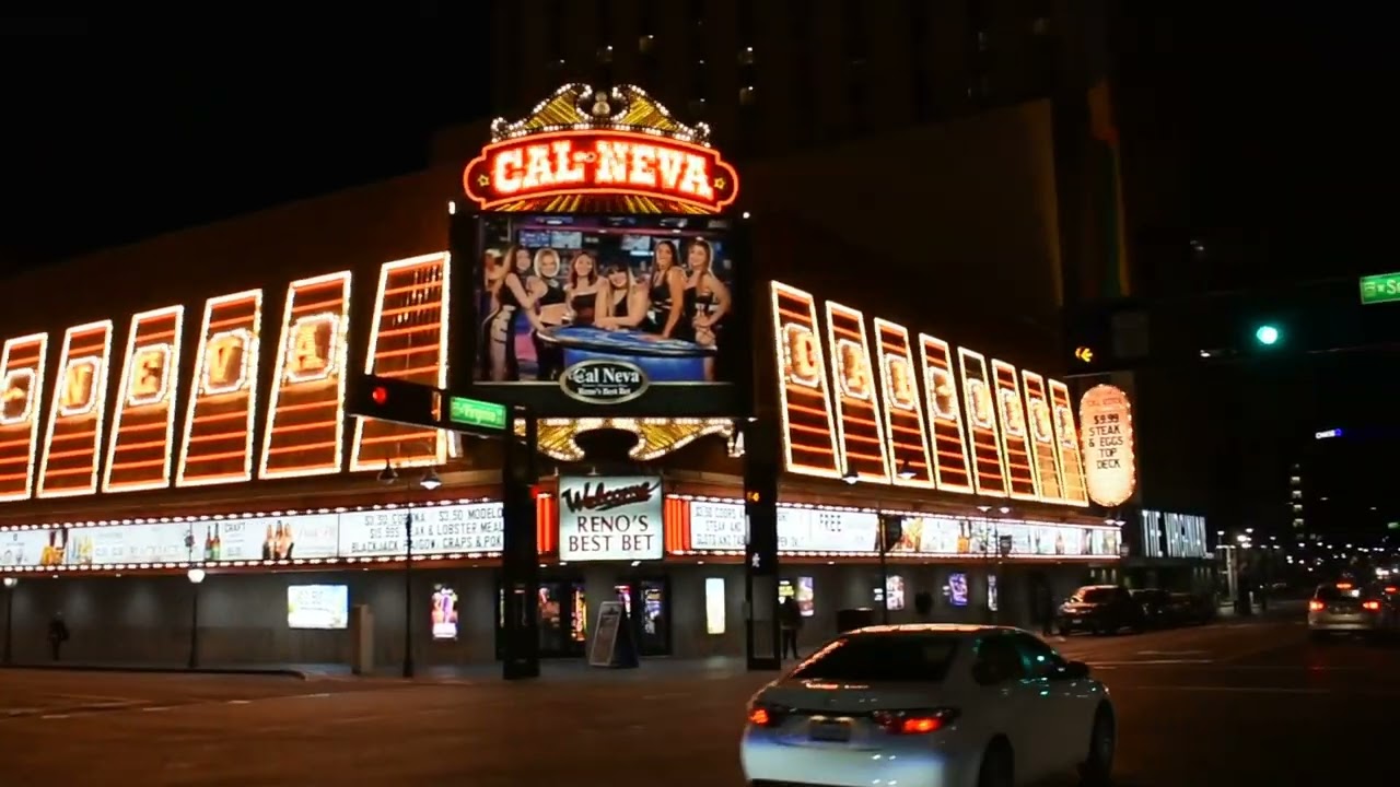 RENO Cal-Neva and Nugget Casino's Downtown at Night