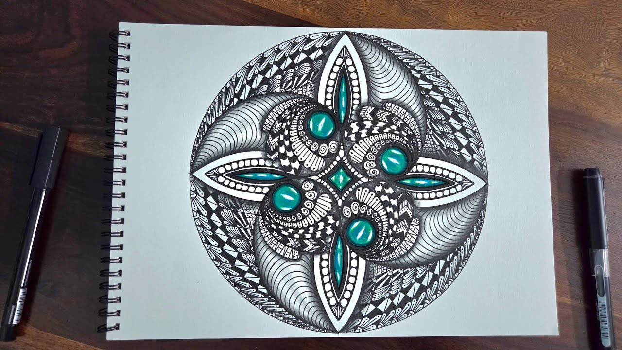 Beautiful Zentangle design  || Zentangle art || Mandala drawing  || Zendoodle  || Beautiful Floral 