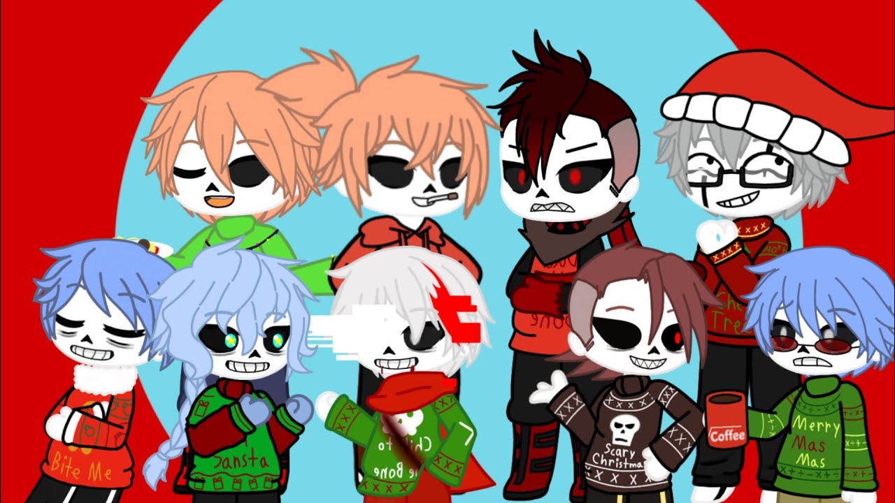 Реакция Undertale на рождественскую вечеринку AU || Gacha Club