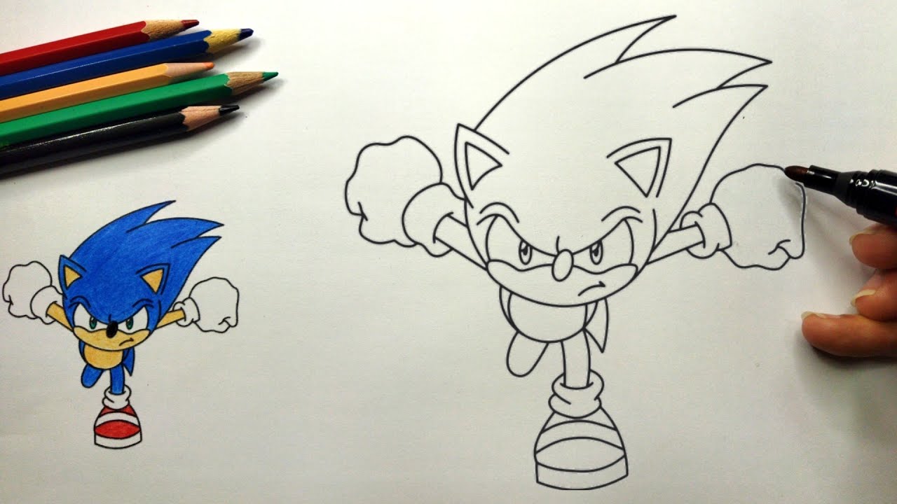 HOW TO DRAW SONIC RUNNER | DRAWING SONIC RUNNING STEP BY STEP