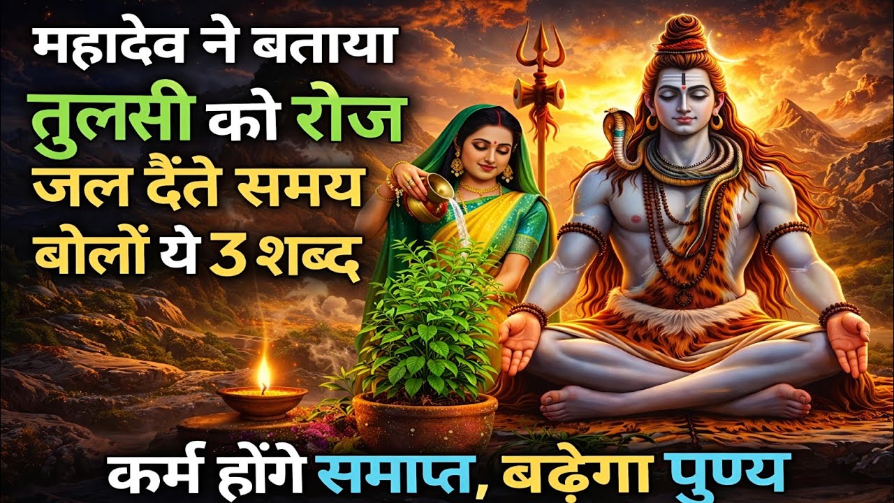 तुलसी को जल देते समय ज़रूर बोलें ये तीन शब्द | Tulsi Poojan ke niyam | Shiv Katha |maha Shivaratri |