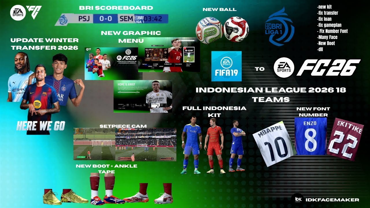 NEWEST FIFA 19 UPDATE WINTER 2026 + BRI LIGA 1 ADDON!!!!! by Idk Facemaker!!!!!! Only 7$