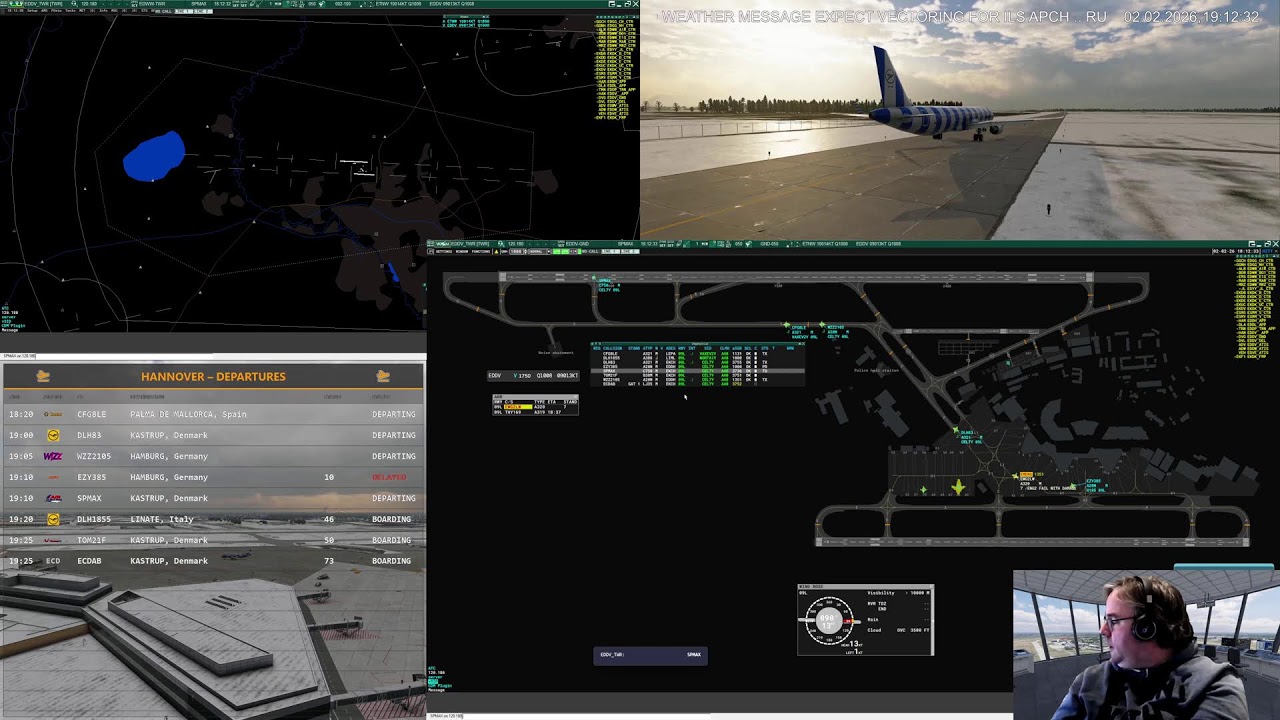 ATC | Hannover Tower | VATSIM | 4k