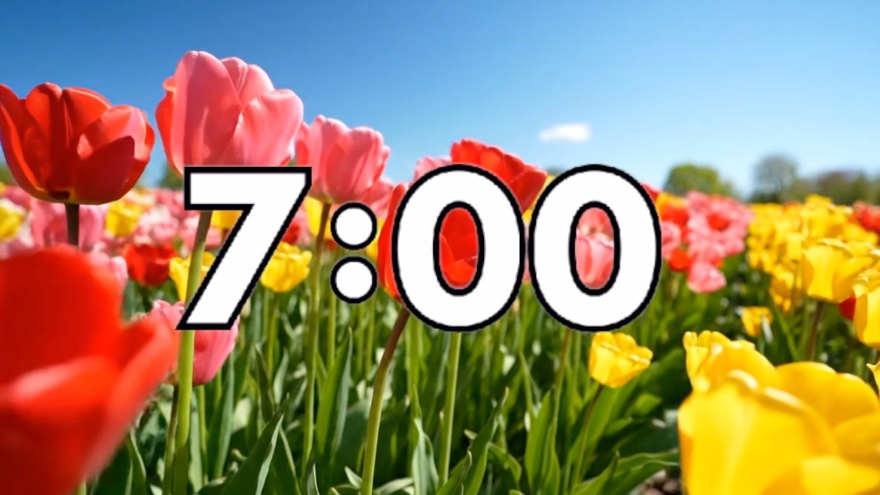 7 Minute Spring Countdown Timer with Calming Music | Classroom Timer