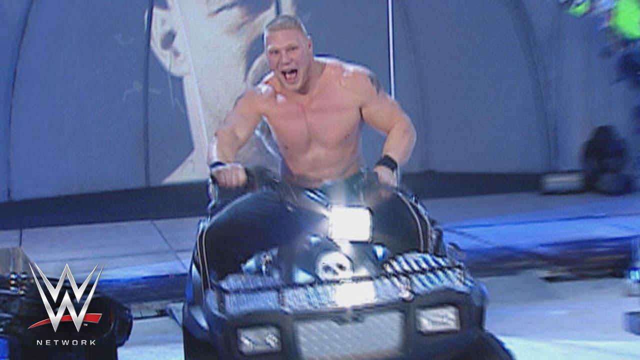 WWE Network: Brock Lesnar rides Steve Austin&rsquo;s ATV like he stole it: SmackDown, March 4, 2004