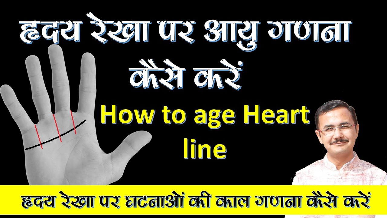 हृदय रेखा पर आयु गणना कैसे करें || how to calculate time on heart line ||  Palmistry lesson - 102