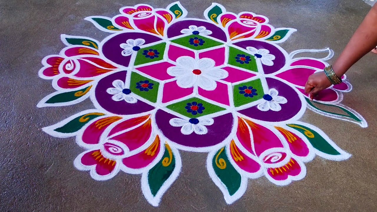 5×3 simple rangoli design ❤️🤗❤️❤️