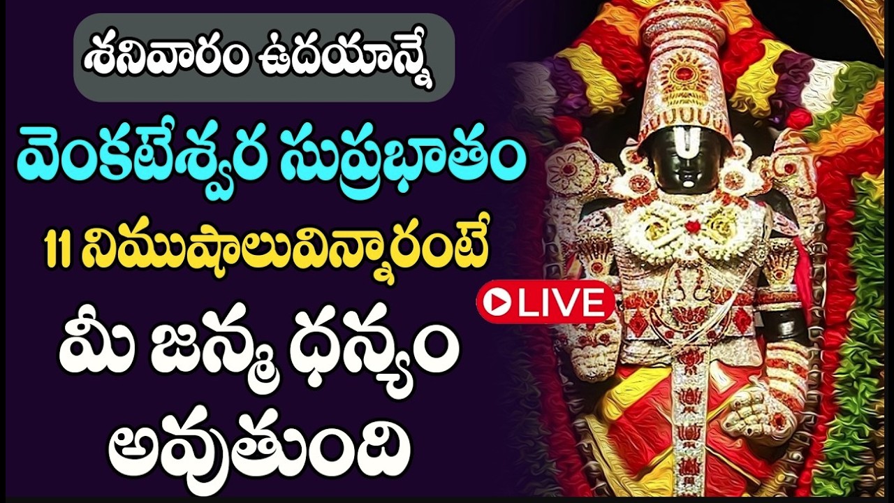 LIVE : శనివారం ఉదయాన్నే  వెంకటేశ్వర సుప్రభాతం విన్నారంటే మీ జన్మ ధన్యం అవుతుంది | Bhakthi Gopuram
