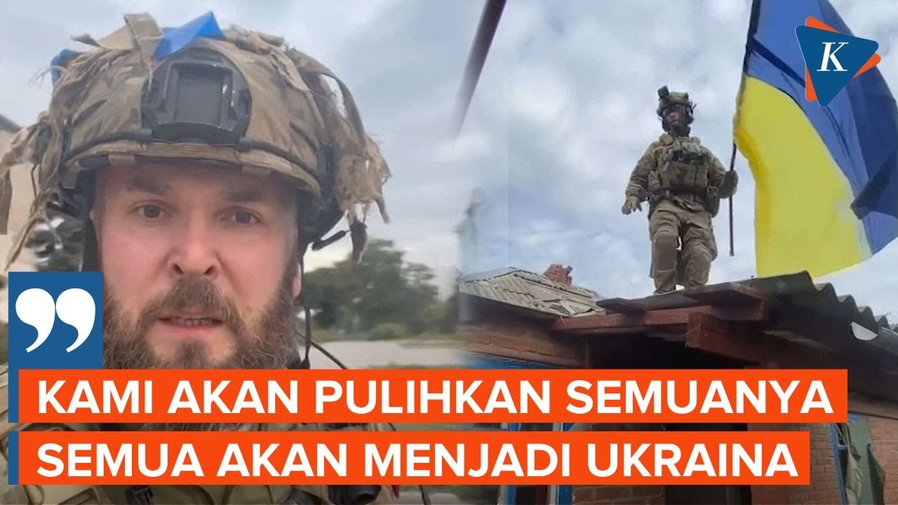 Tentara Ukraina Berhasil Kibarkan Bendera Ukraina di Wilayah Bekas Jajahan Rusia