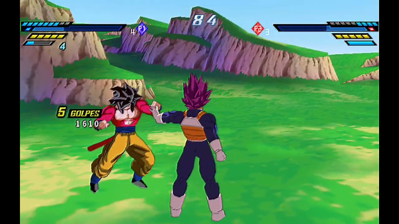 Vegeta Ultra Ego VS Goku SSJ 4 Dragon Ball Tenkaichi Tag Team Mod 