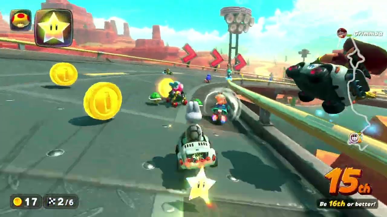 Mario Kart World Knockout Tour Golden Rally 1st Place Online - Close Finish!