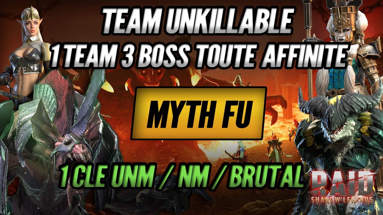 Boss de Clan - MythFu : 1 clé 3 Boss Toute Affinité - Unkillable/Invincible - Raid Shadow Legends