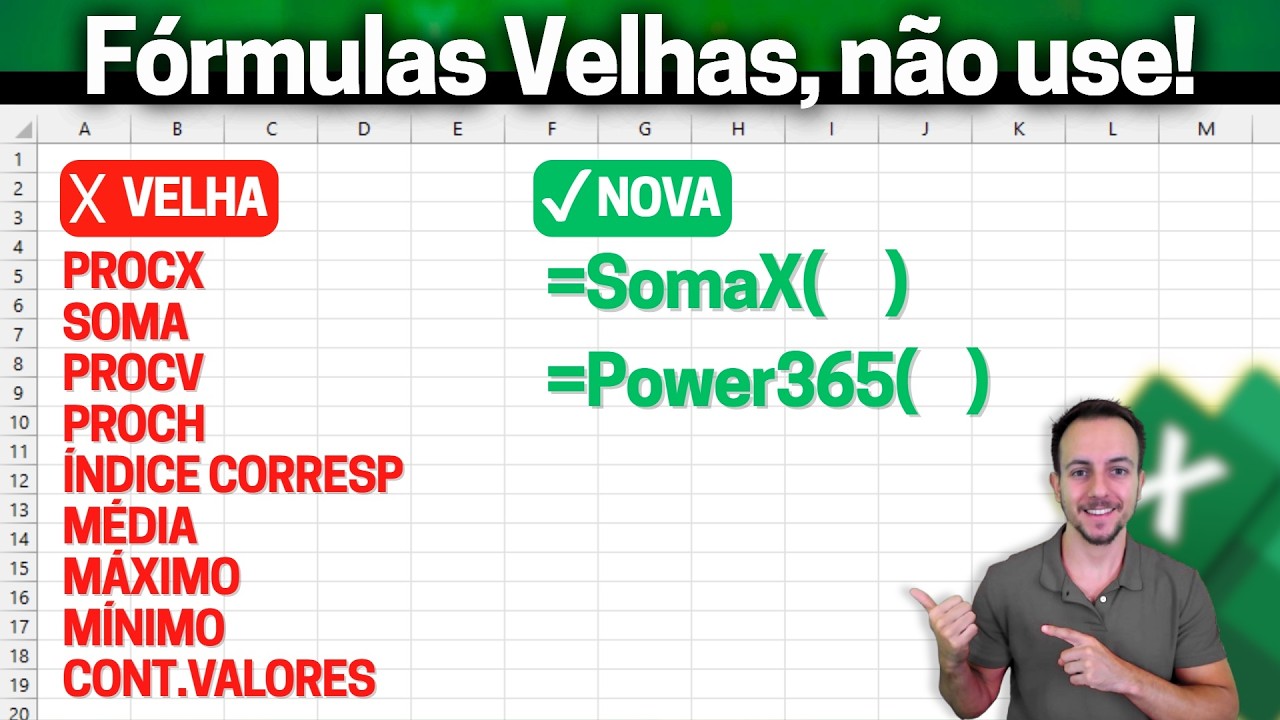 Fórmulas velhas, não use, cuidado! 2 fórmulas que substituem 30!!! Excel 2026
