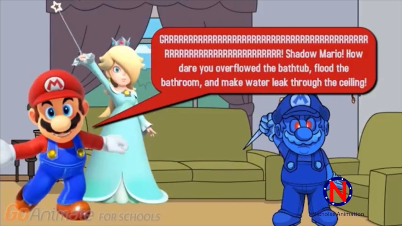 (Reupload) Shadow Mario Overflows The Bathtub And Gets Grounded