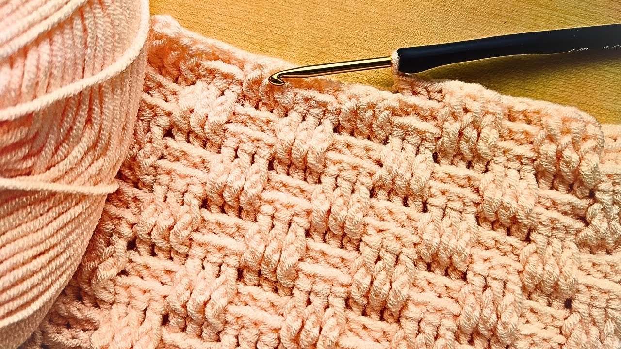 WOW! ONLY 2 Rows! Crochet this beautiful basket wave crochet pattern | #Crochet #Knitting #Handmade