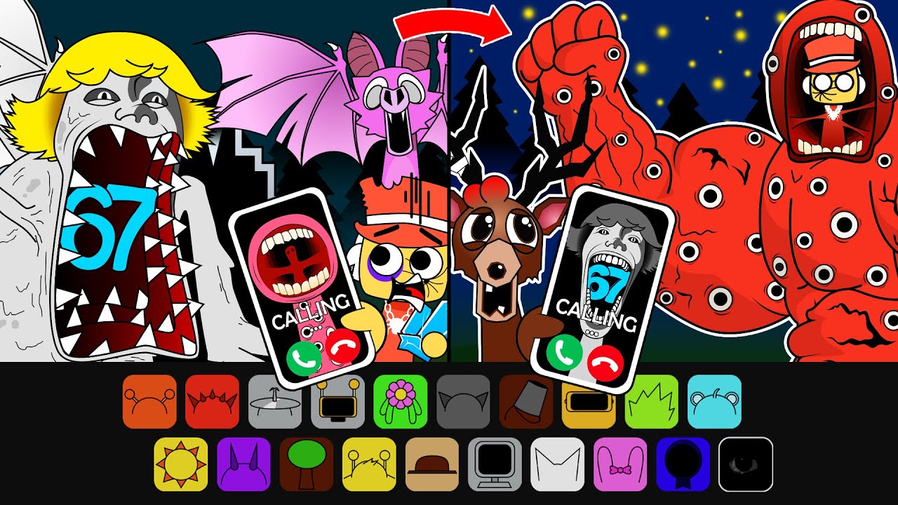 Incredibox Sprunki Retake Sinner Edition: TRAIN EATER.EXE is CALLING 67 x Bat x Deer in 99 Nights