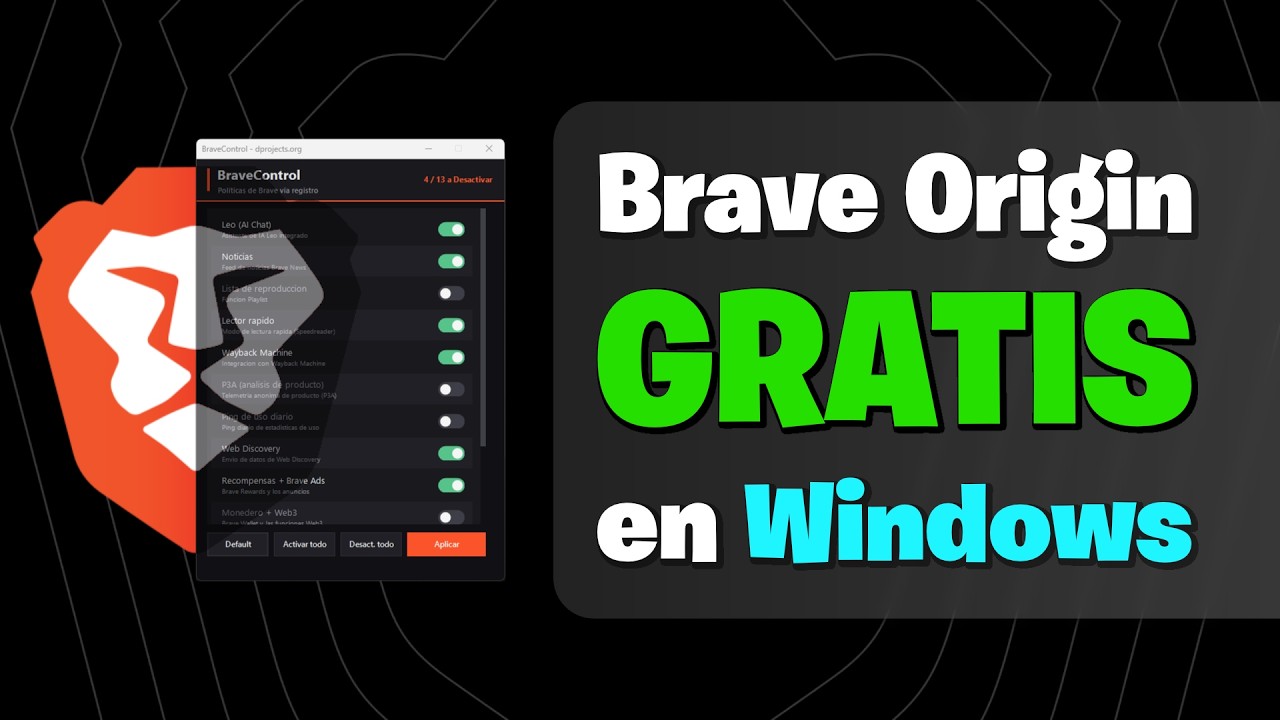 C&oacute;mo Limpiar Brave Browser por Completo usando Pol&iacute;ticas #xdoofy92 #braveorigin #brave