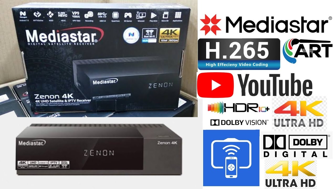 Mediastar Zenon 4K UHD Android Fully With DVB-S2/DVB-S2X Dual Wi-Fi 2.4G 5G VP9 10bit | Full Review