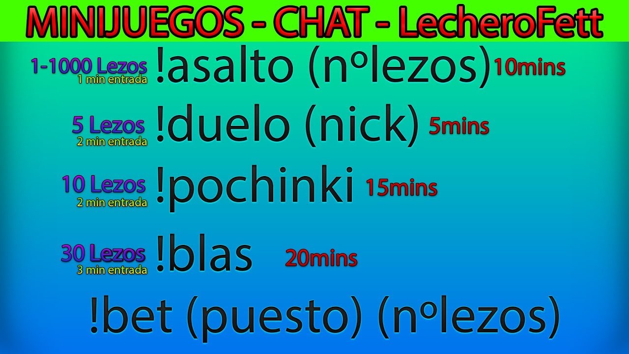 TUTORIAL MINIJUEGOS CHAT LECHERO FETT - Todo sobre los Lezos