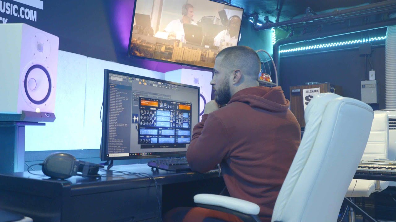 Music Producer Making A Beat For Rapper 2 (In The Studio)
