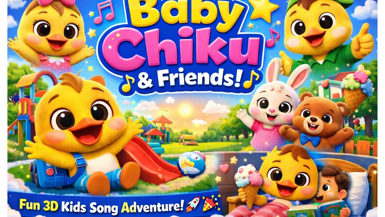 Baby Chiku & Friends 🎶🦆 | Fun 3D Kids Song | Learn, Play & Sing Along 🌈✨