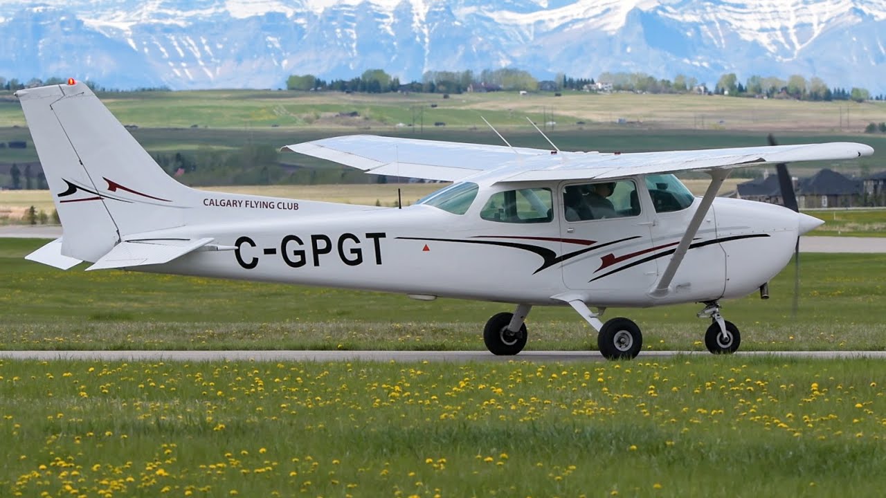 (4K) Spotting a Friends Flight | Cessna 172 C-GPGT Takeoff from Calgary / Springbank Airport {CYBW}