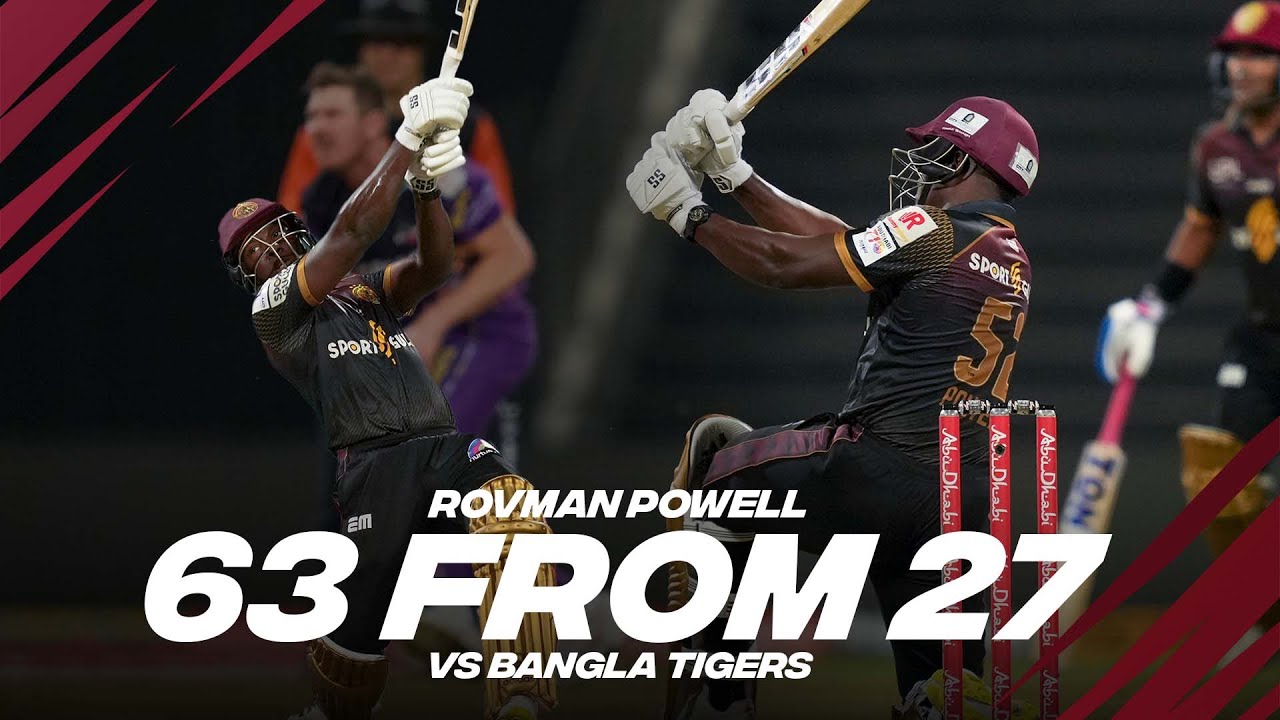 Rovman Powell 63 from 27 vs Bangla Tigers | Day 3 | Player Highlights