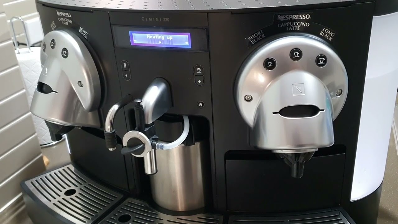 Nespresso Gemini CS220 commercial coffee pod machine startup process - Pod Machine Hire Sydney