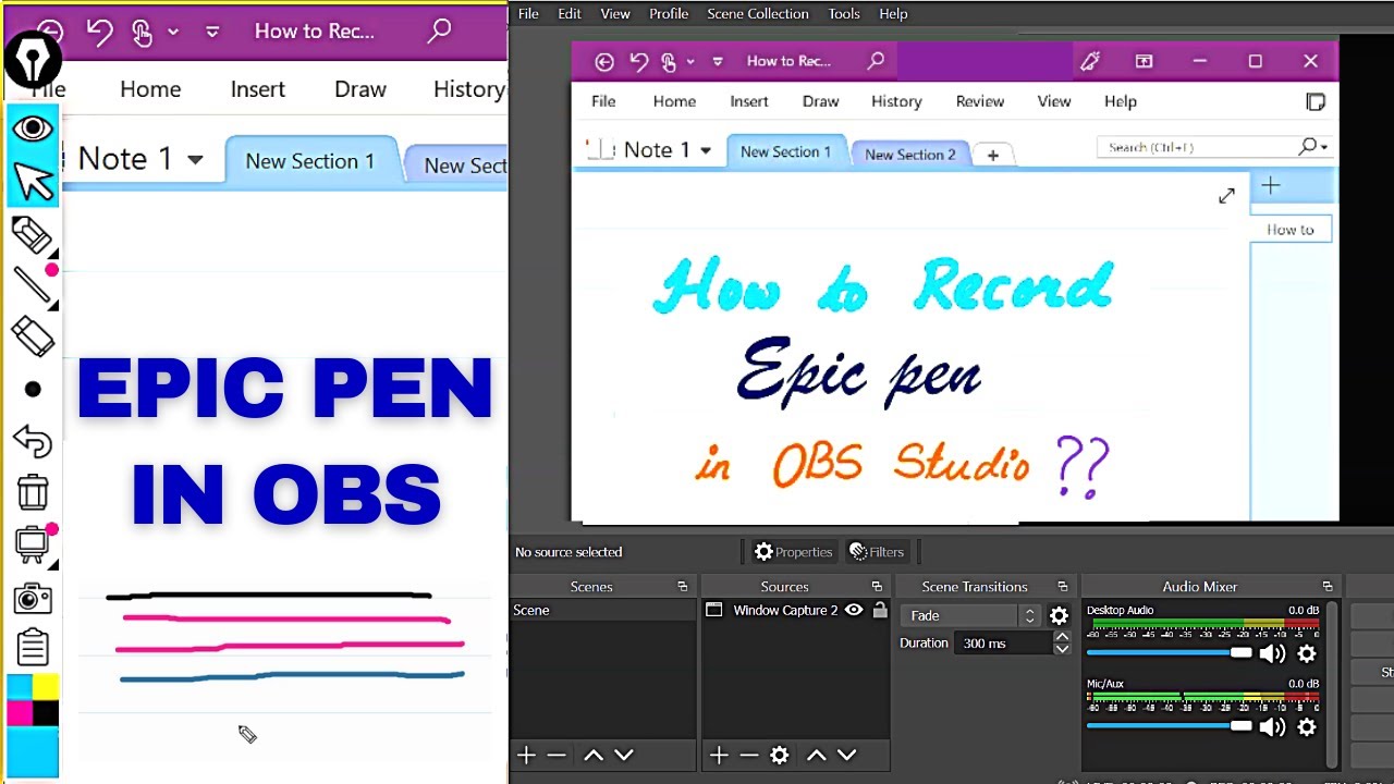 Record Epic pen in OBS studio