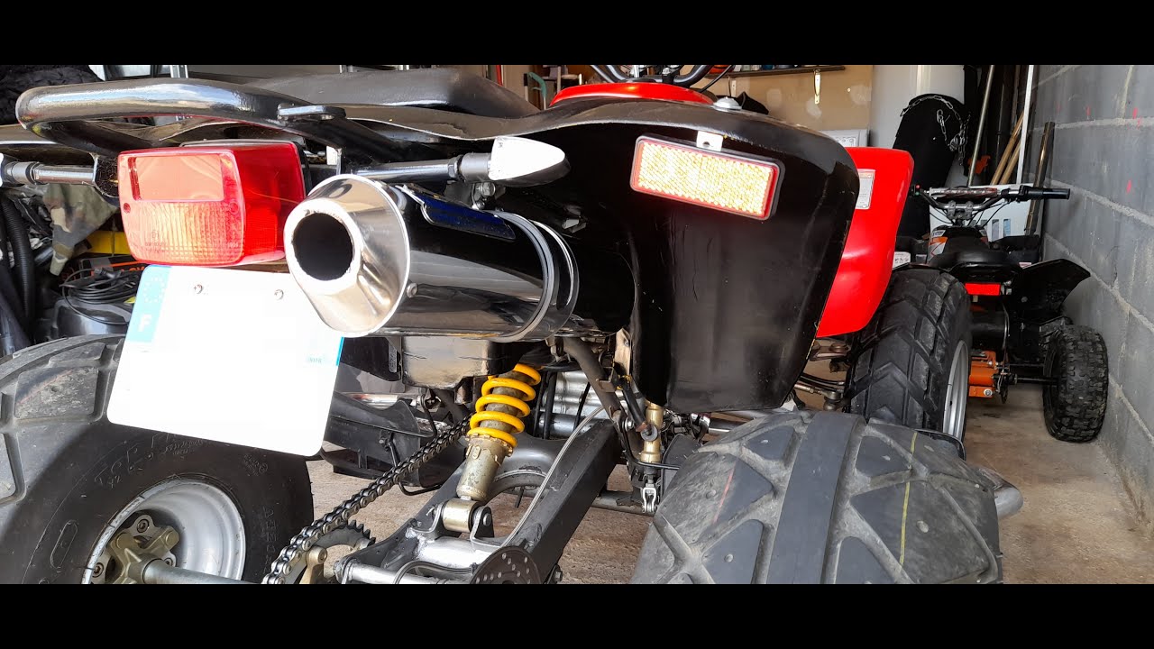 Pose du silencieux CRD Absolute Power II sur mon quad SMC Barossa 250 Bicylindre Honda (beau son)