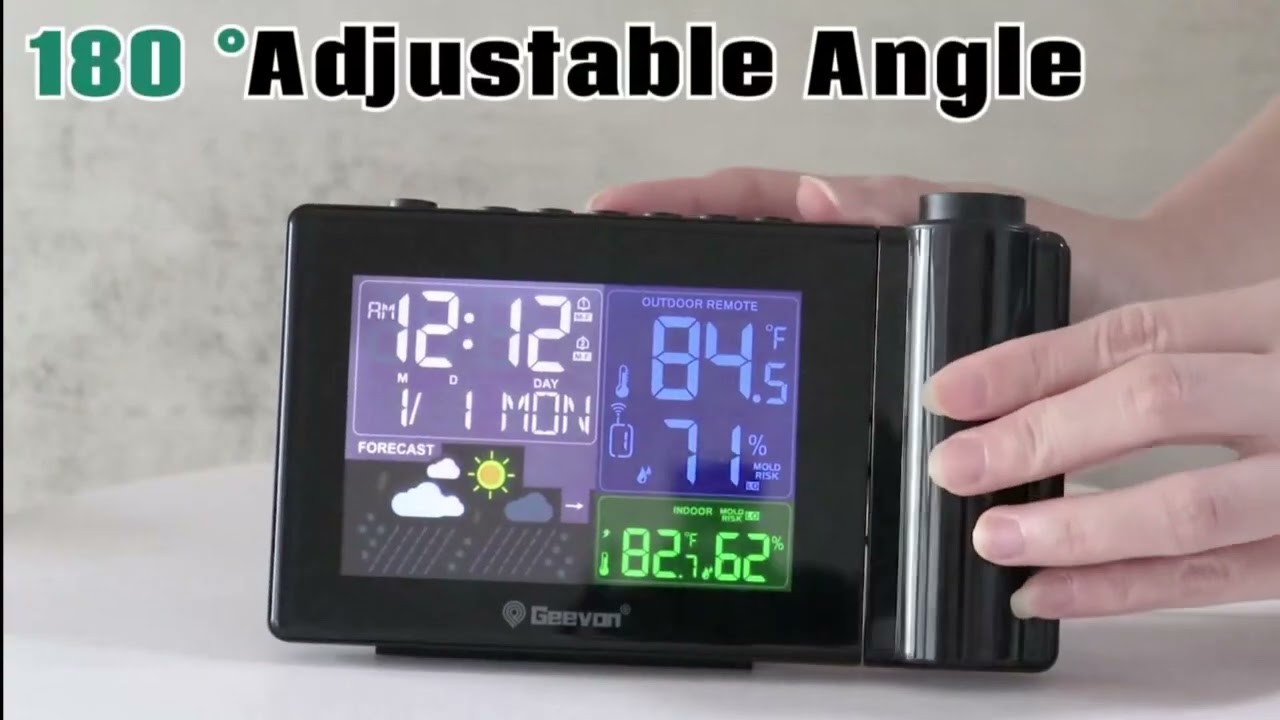 Weather Station Wireless  Thermometer Weather Forecast Projection Alarm Clock With Temperature.