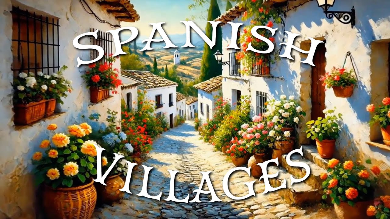 Beautiful Spanish Villages | 8Hrs of Spanish Music and Stunning Illustrations