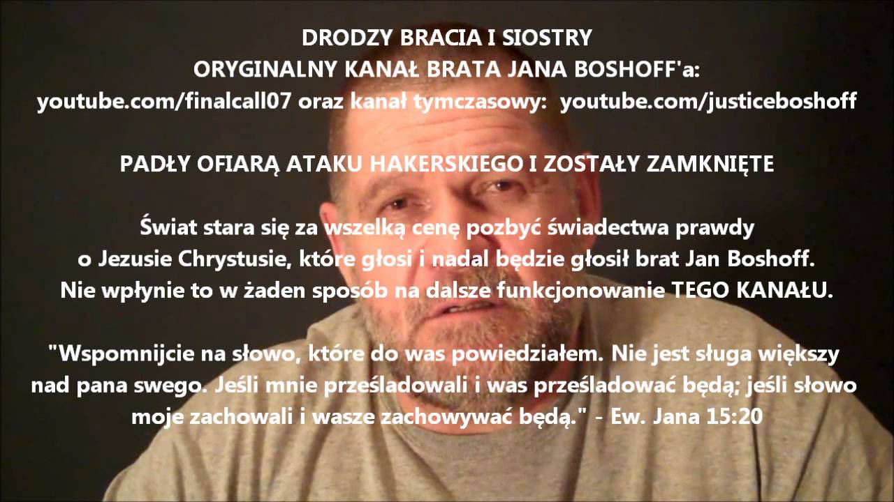 ATAK HAKERSKI na oryginalny kanał Jana Boshoff'a - finalcall07