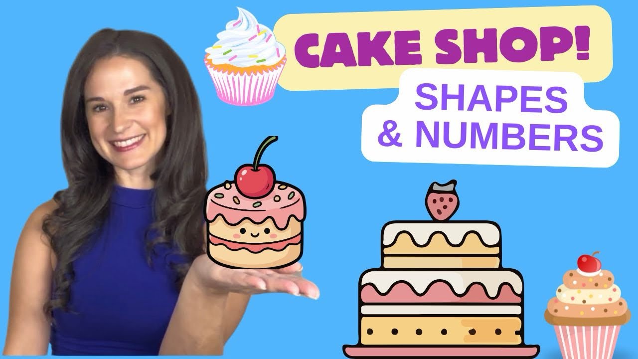 Learn Shapes and Numbers for Kids - Cake Shop Drawing and Counting Fun - Follow Along Video