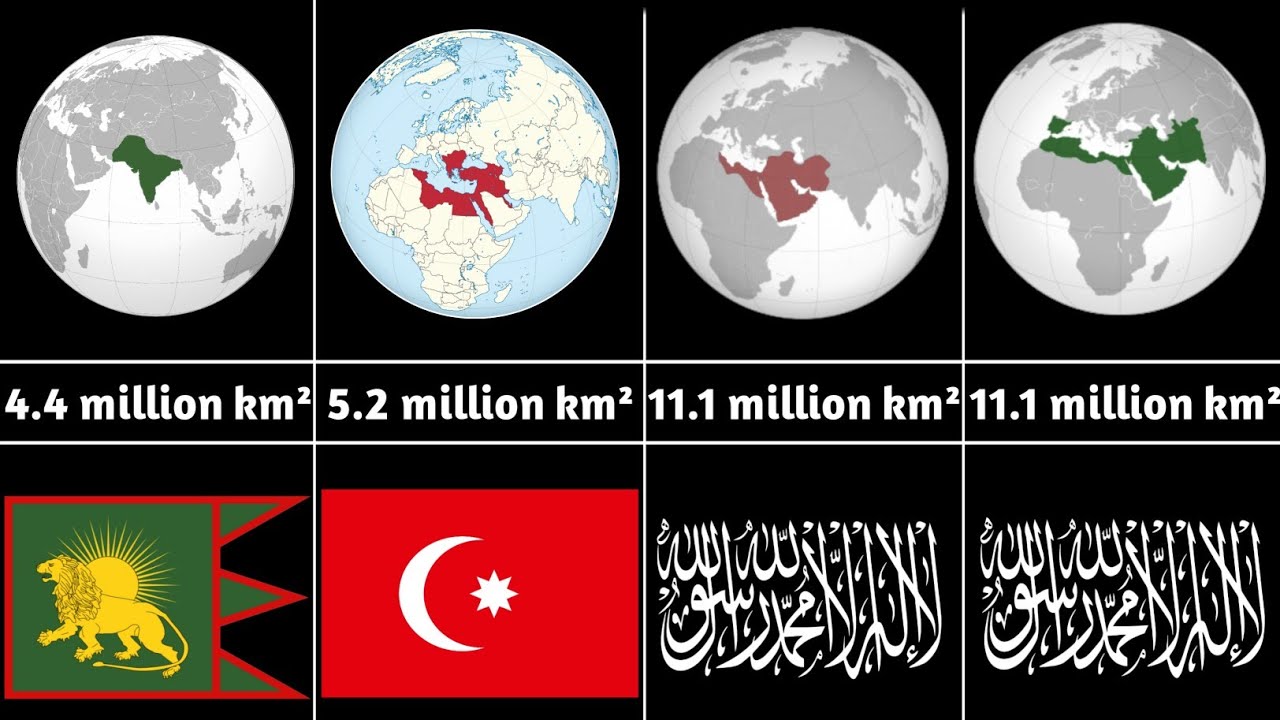 Greatest muslim empire with land area ।। All muslim empires in history.