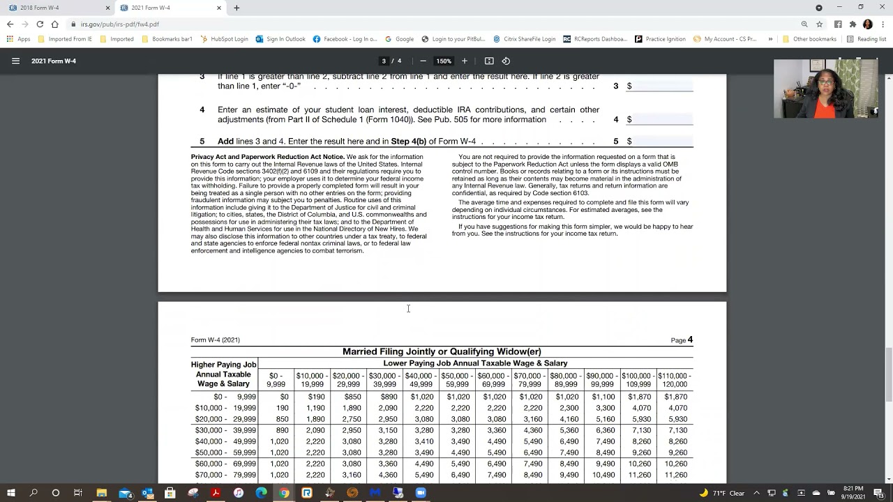 2021 W 4 Tax Withholding