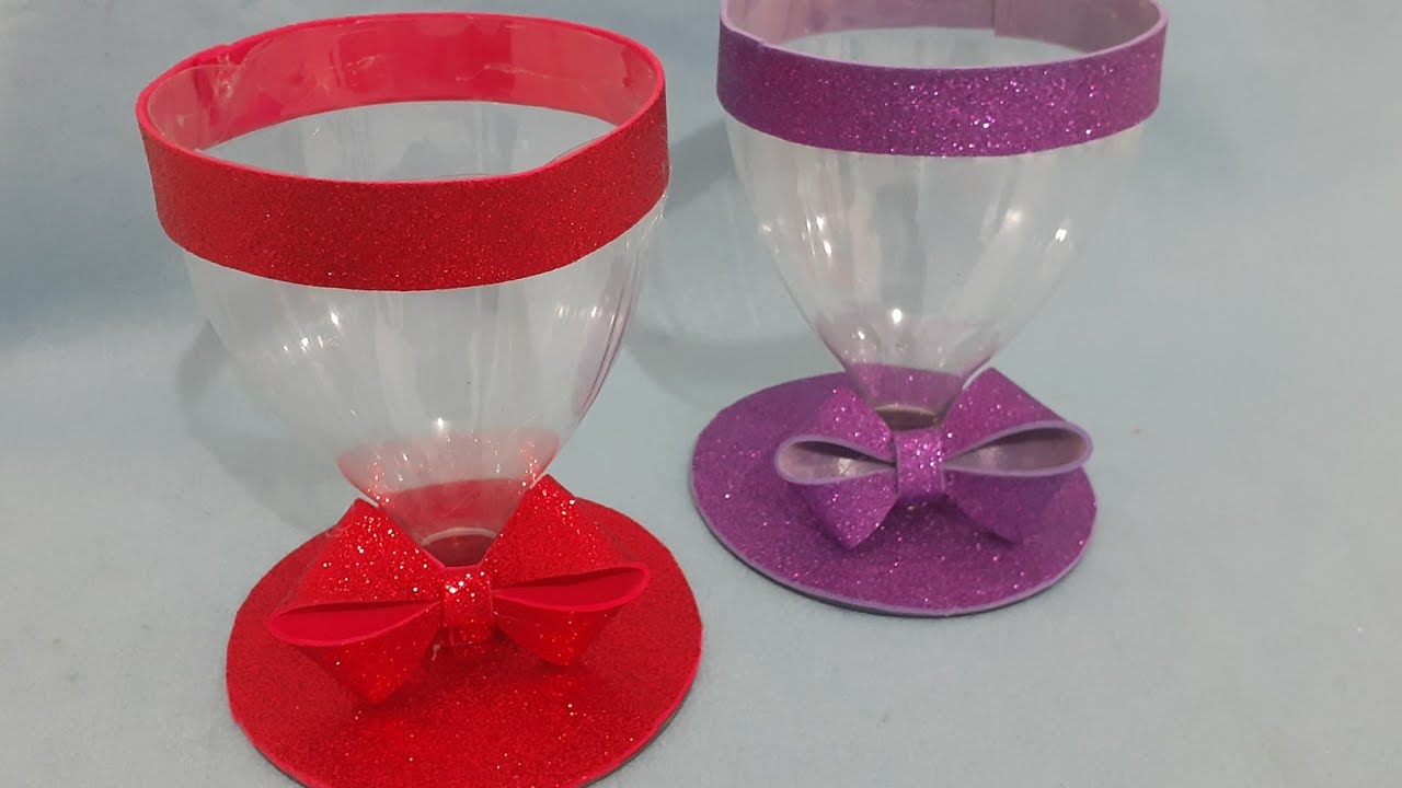 Como Fazer Taça com Garrafa Pet e CD - Baleiro Porta Doces!