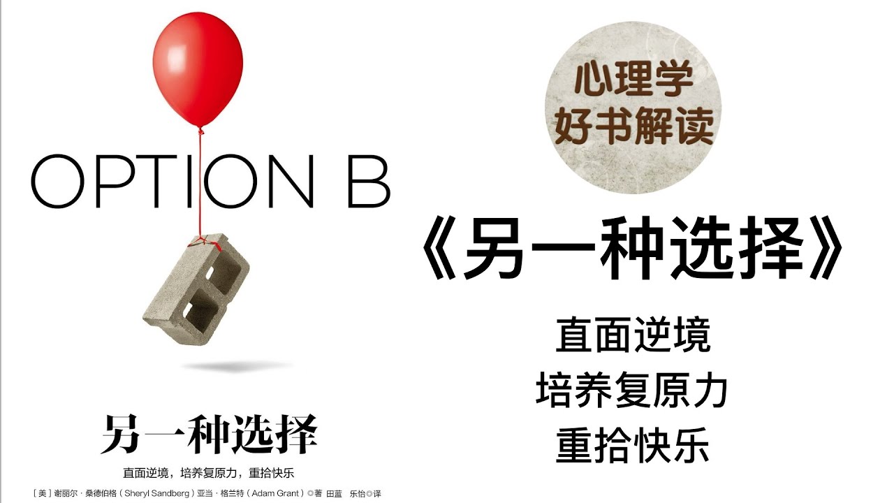 另一种选择 深入浅出解读 直面逆境、培养复原力，重拾快乐 帮助人们最终走出痛苦