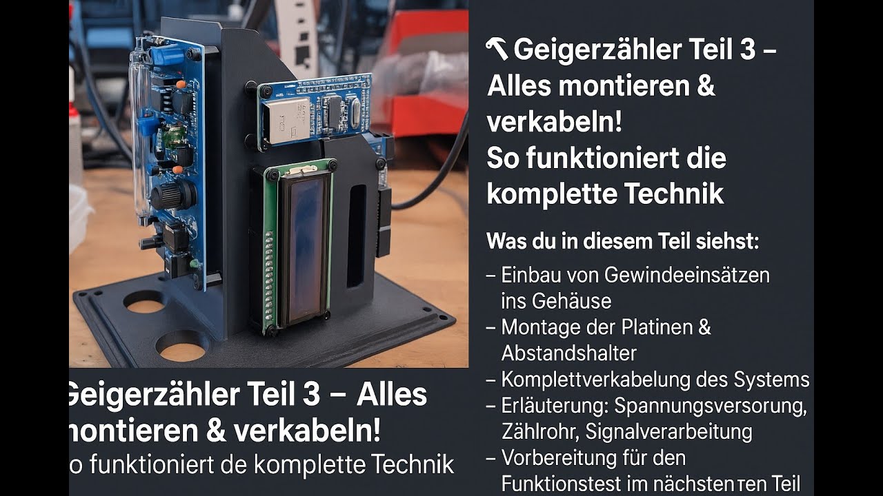 🔩 Geigerzähler Teil 3 – Alles montieren & verkabeln! So funktioniert die komplette Technik