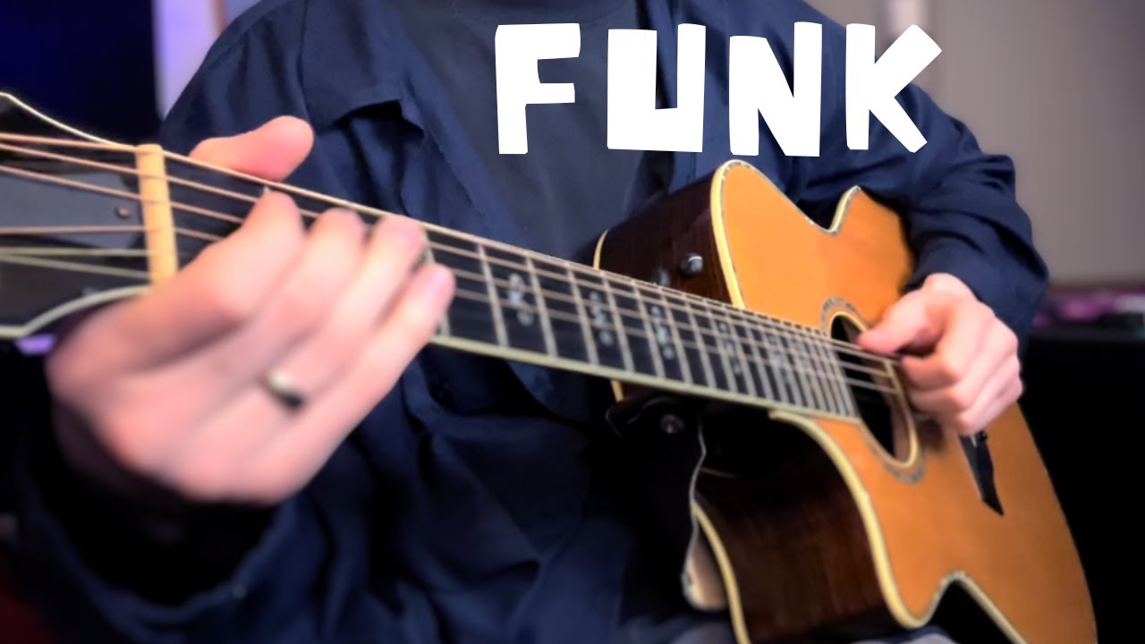 Funky acoustic slap and pop riff for beginners guitar lesson