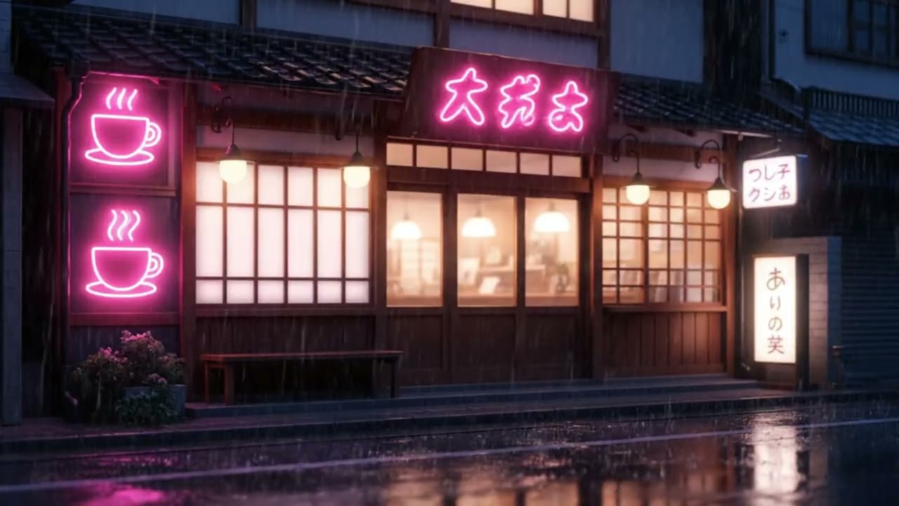Nostalgic Japanese Street in the Rain 🌙☔ | Peaceful Lofi Mix for Relaxing