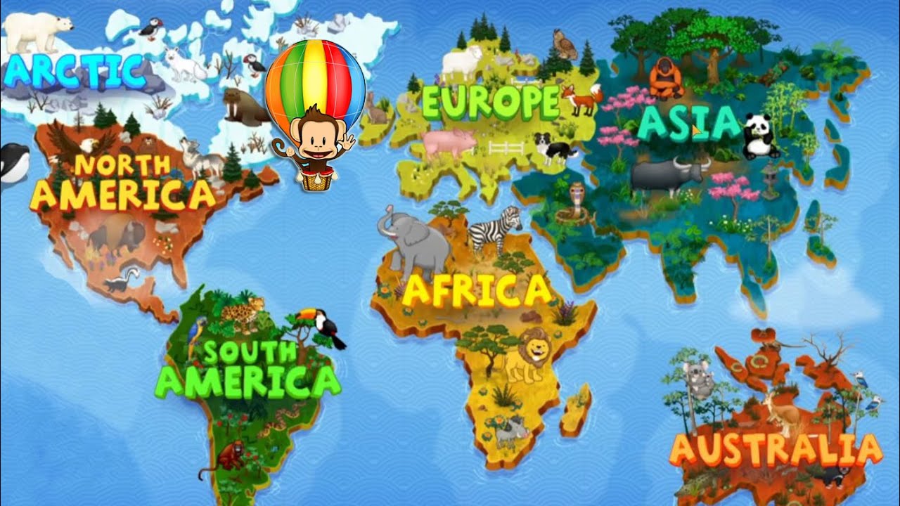 Preschool Animals Learning: Asia, Australia, Europe, Africa, Arctic and more
