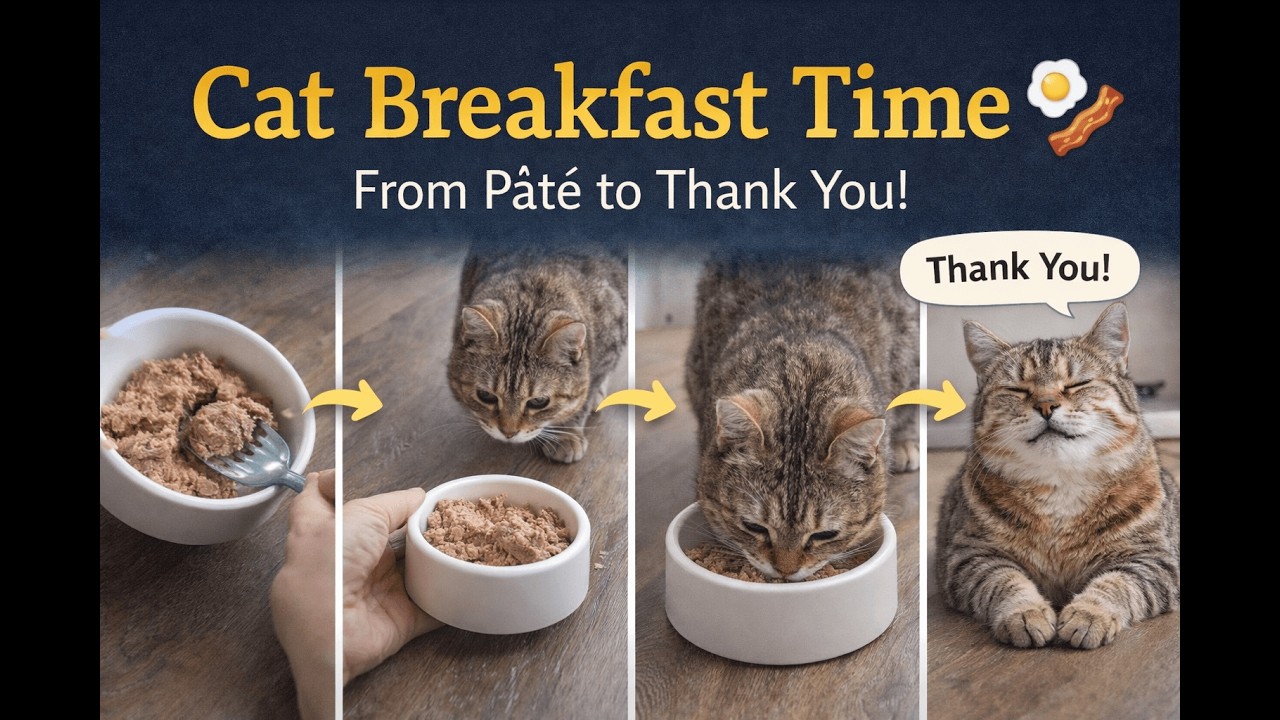 Her Reaction at the End 🥹🐱 | My Cat’s Morning Breakfast Routine