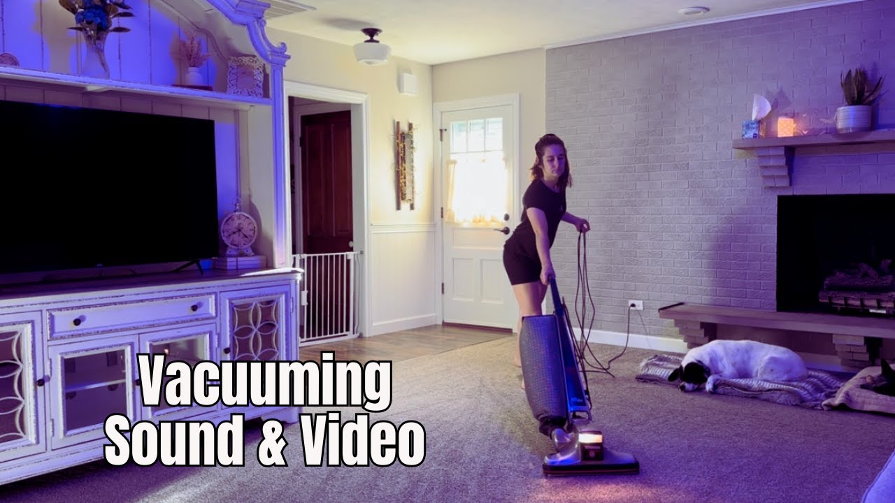 Girl Using Vintage Kirby Heritage II Vacuum for Relaxation and Sleep Sounds