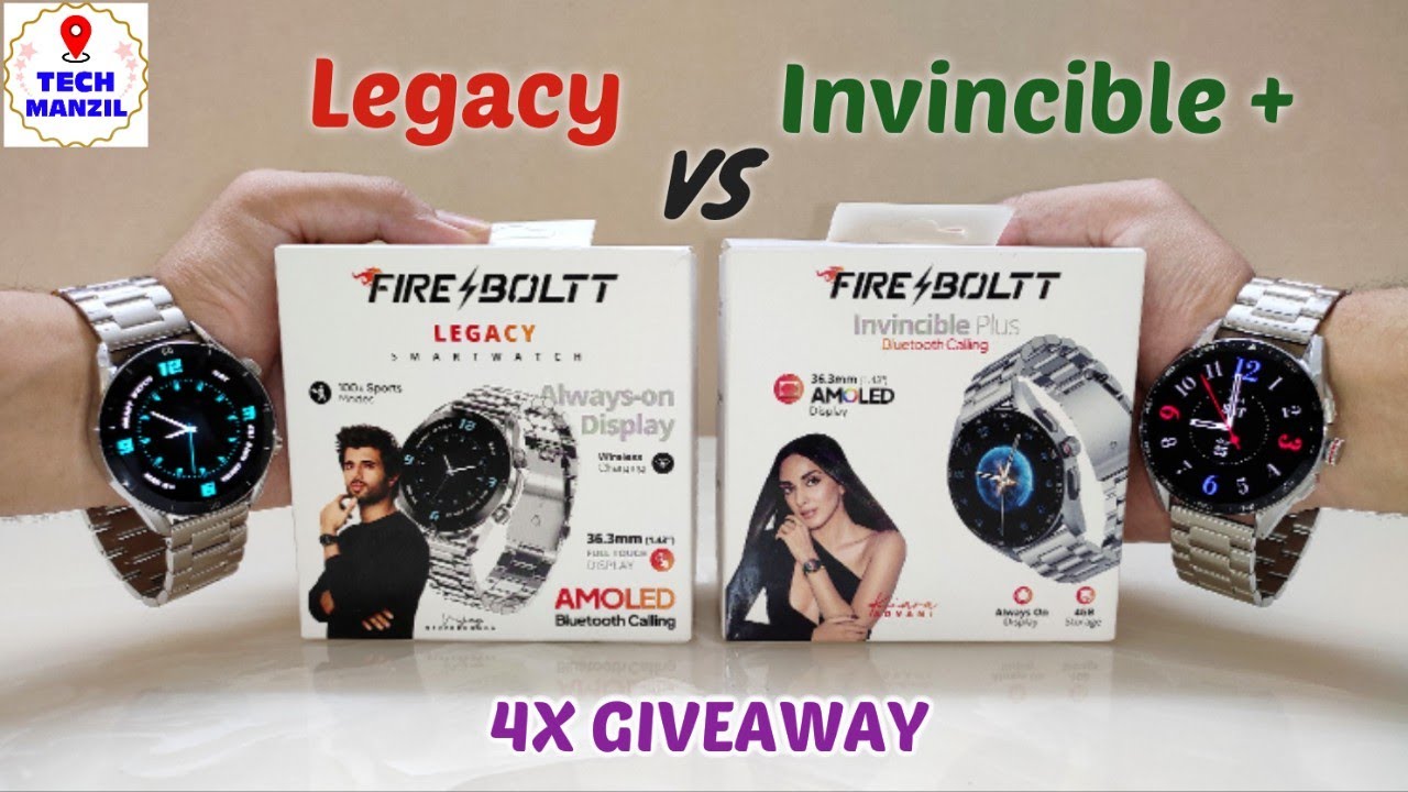 Fire Boltt Legacy vs Invincible Plus | fire boltt legacy smartwatch | fire boltt invincible plus